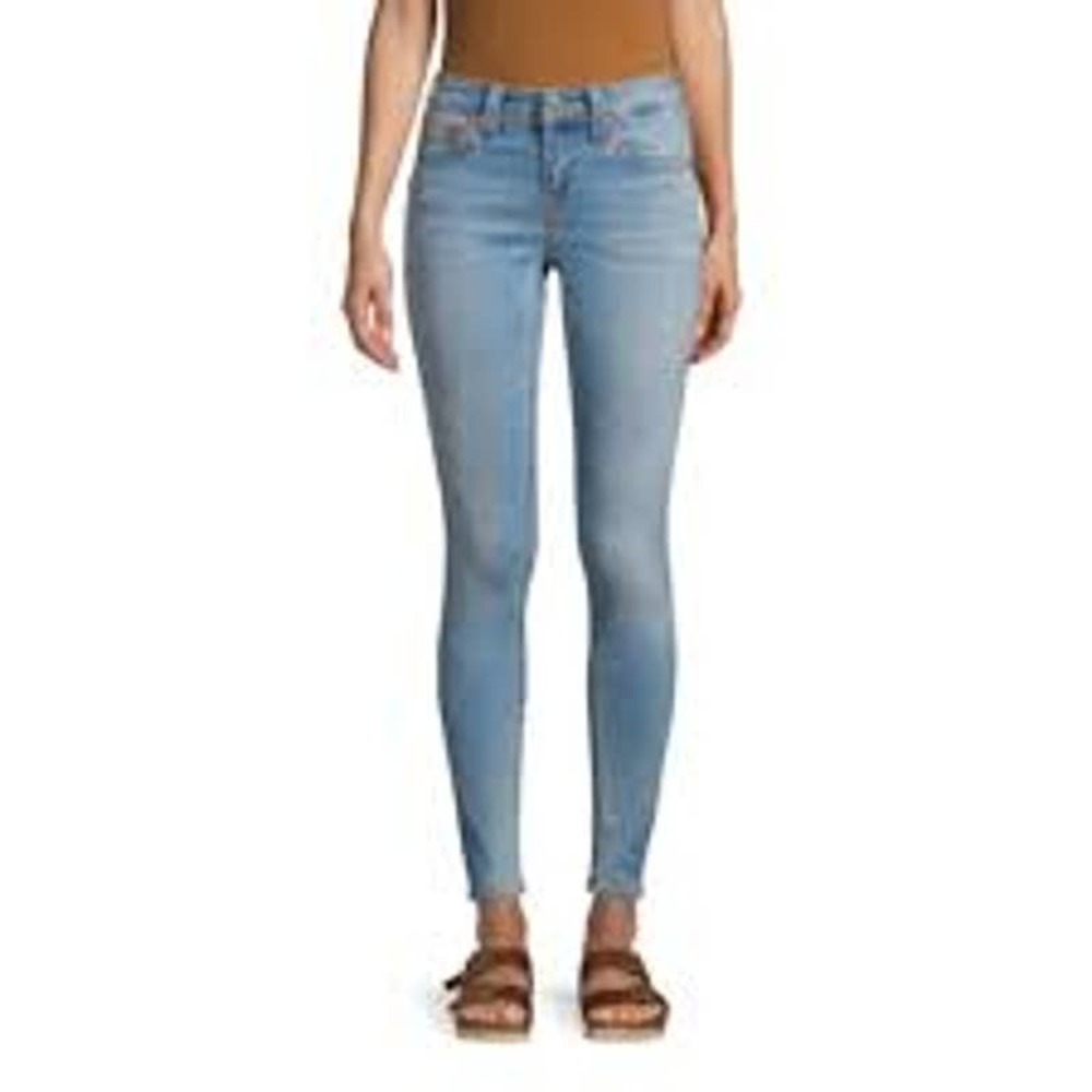 True Religion Jennie Curvy Mid Rise Skinny Light Wash Blue Jeans sz 26